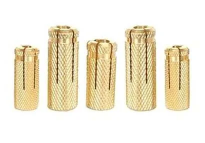 Brass Drop In Anchors With collar Head